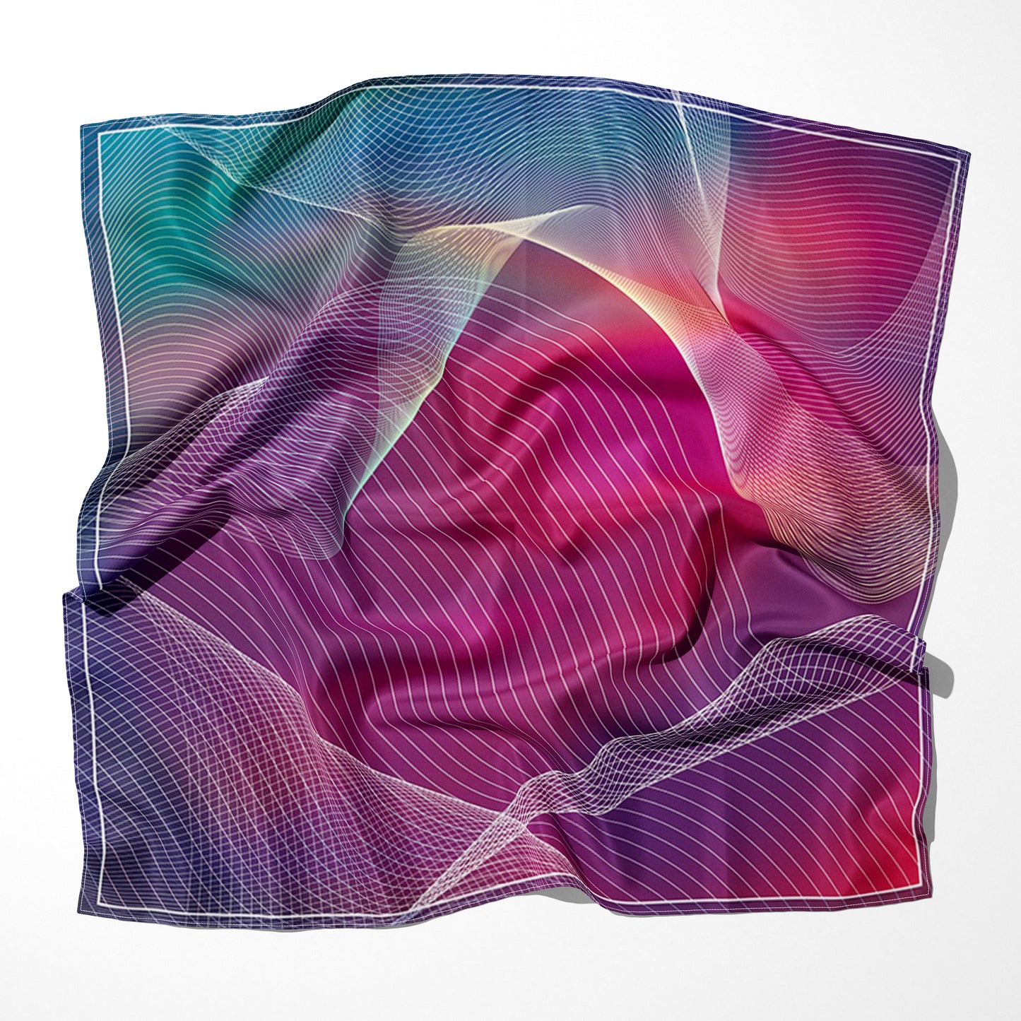 FOULARD WAVE SOIE 90X90CM